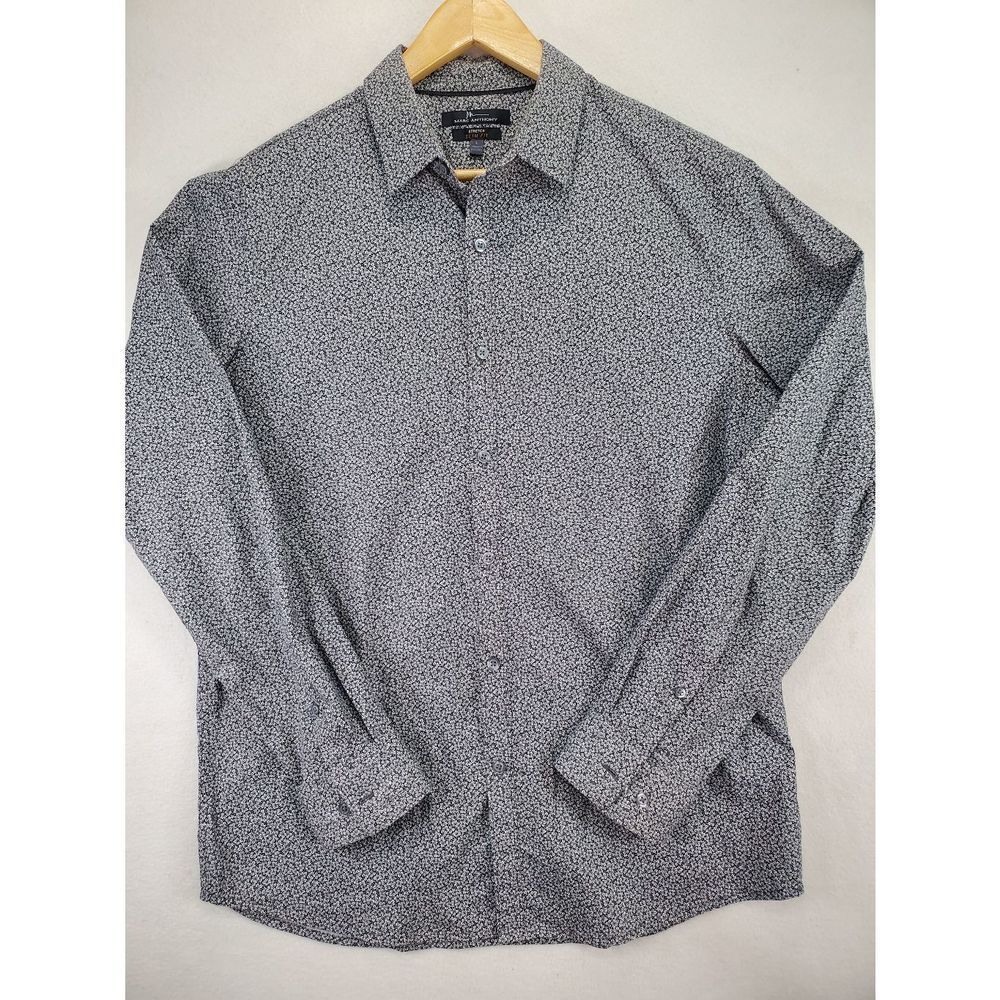 Marc Anthony Stretch Slim Fit Men's Long Sleeve Button Up Size Large